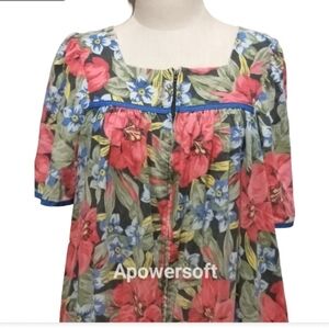 Vintage Apostrophe boho, hippie floral mumu dress size 12/14